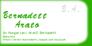 bernadett arato business card